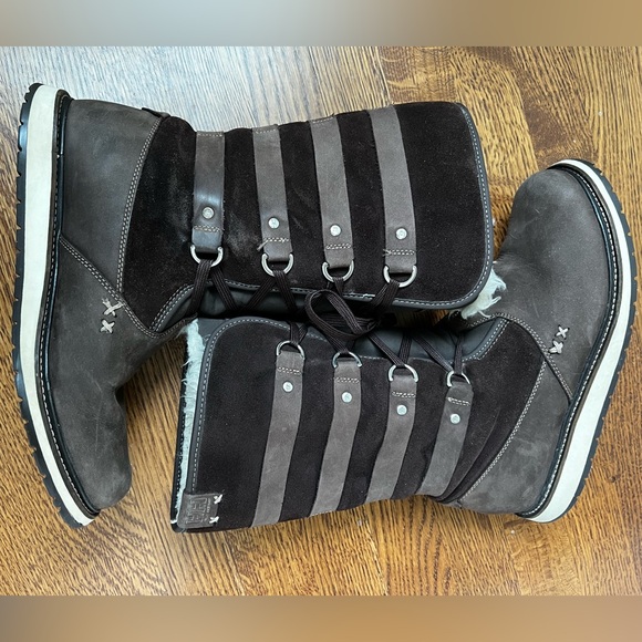 Helly Hansen Shoes - HELLY HANSEN Hedda Winter Snow Boots Brown HH Faux Fur High Tall Striped 9.5